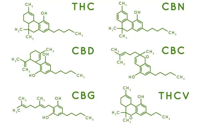 Cannabinoide: chemische Formeln